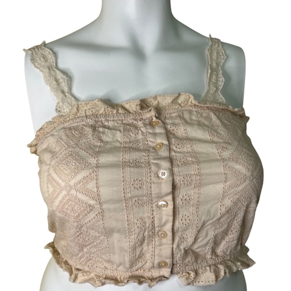 Nordstrom Boho Eyelet Lace Crop Tank